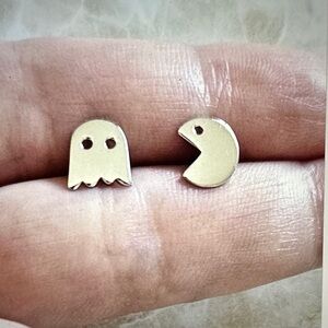 ❣️5|$25❣️last set ! Pac-Man sterling silver Stud Earrings. 🆕